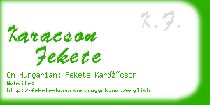 karacson fekete business card